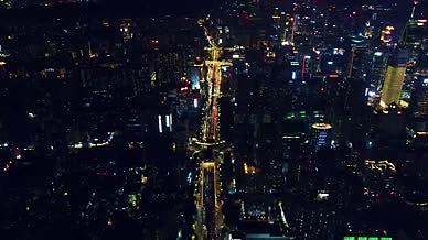 广州城市夜景交通车流视频的预览图